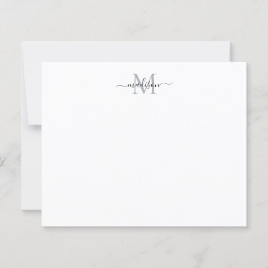 Papier Élégant budget de script féminin Monogramme Gris f (Devant)