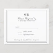 Papier Élégant budget double frontière Monogramme mariage (Devant)