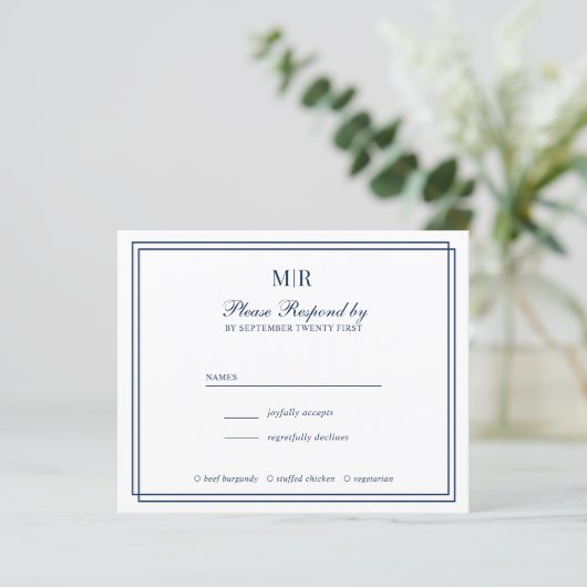 Papier Élégant budget double frontière Monogramme mariage (Debout devant)