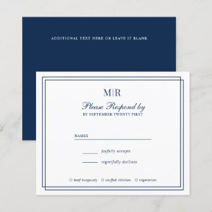 Papier Élégant budget double frontière Monogramme mariage