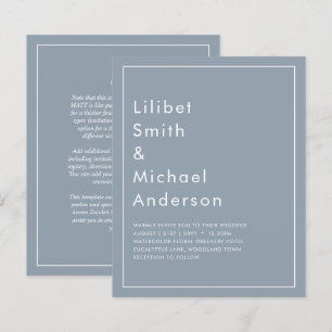 Papier Élégant budget Dusty Blue Monochrome Mariage