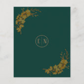 Papier Élégant budget Emerald Green & Gold Floral RSVP (Dos)