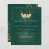 Papier Élégant budget Emerald Green Mariage or (Devant / Derrière)