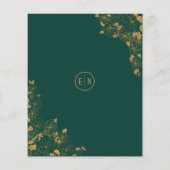 Papier Élégant budget Emerald Green Mariage or (Dos)