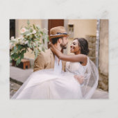 Papier Élégant budget Enregistrer la date 4 photo blanc (Dos)