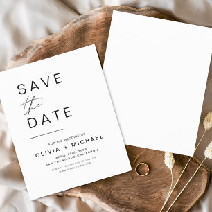 Papier Élégant budget Enregistrer la date Blanc Noir