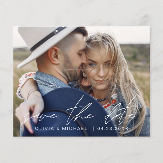 Papier Élégant budget Enregistrer la date de la photo man (Devant)