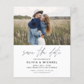 Papier Élégant budget Enregistrer la date de la photo man (Dos)