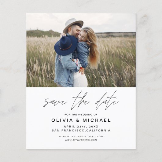 Papier Élégant budget Enregistrer la date de la photo man (Dos)