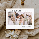 Papier Élégant budget Enregistrer la photo Date 3<br><div class="desc">Budget Paysage moderne et élégant Horizontal Trois (3) Photo Enregistrer la date Magnet Mariage avec typographie manuscrite. L'aimant d'invitation de date inclut la typographie de script et le design chic et simple auquel vous pouvez ajouter votre photo de fiançailles customisée à.</div>