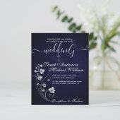 Papier Élégant budget Fleurs Faire-part de mariage blanc (Debout devant)