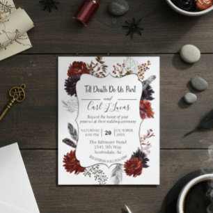 Papier Élégant Budget Halloween Floral Boho Bordeaux