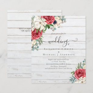 Papier Élégant budget Mariage rouge blanc bleu floral