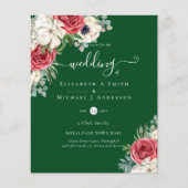 Papier Élégant budget Mariage rouge blanc bleu floral (Devant)