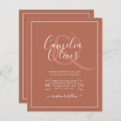 Papier Élégant BUDGET Mariage Terracotta Classique Mariag (Devant / Derrière)