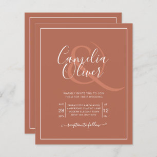 Papier Élégant BUDGET Mariage Terracotta Classique Mariag