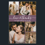 Papier Elégant budget Mauve Photo Mariage Merci Circulair<br><div class="desc">Budget Elegant Mauve Script Mariage 5 Photo Collage Merci personnalisé abordable petit budget flyer. Mariage moderne merci modèle avec cinq (5) photos sur le devant et une (1) photo sur le dos. Sur l'avant du papier "Love and Merci" script de typographie dans un tourbillonnant type de police lettré à la...</div>