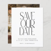 Papier Élégant budget noir blanc photo Enregistrer la dat (Devant / Derrière)