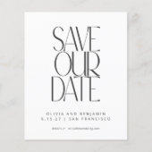 Papier Élégant budget noir blanc photo Enregistrer la dat (Devant)