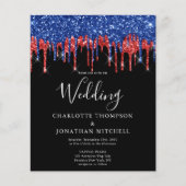 Papier Élégant budget noir rouge Parties scintillant Mari (Devant)