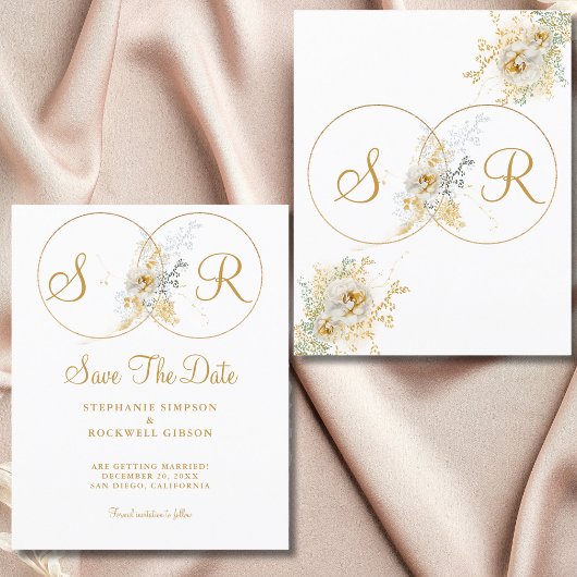 Papier Élégant BUDGET Or Monogramme Mariage Enregistrer L