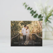 Papier Élégant budget photo de mariage Enregistrer la dat (Debout devant)
