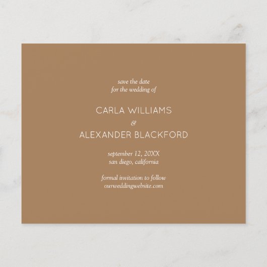 Papier Élégant budget photo de mariage Enregistrer la dat (Dos)