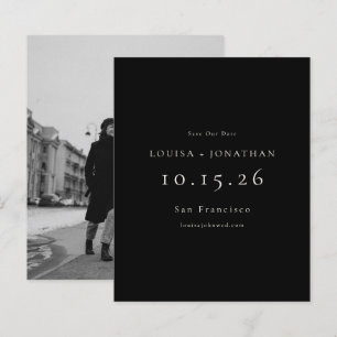 Papier Élégant Budget Photo Mariage Noir Save The Date
