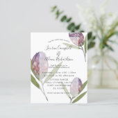 Papier Élégant budget Protea violet Faire-part de mariage (Debout devant)