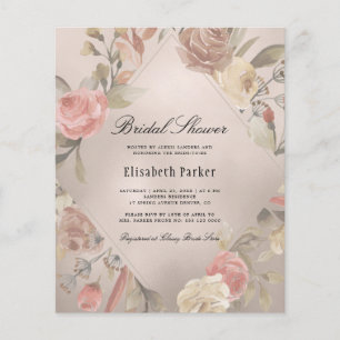 Papier Elégant BUDGET rose d'or nuptiale invitation douch