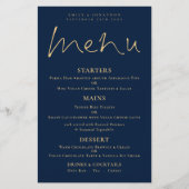 Papier Élégant budget Script Gold Marine Blue Mariage Men (Devant)