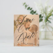 Papier Élégant budget script photo mariage faire part de (Debout devant)