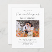 Papier Élégant budget Script photo QR Code Mariage Invita (Devant / Derrière)