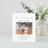 Papier Élégant budget Script photo QR Code Mariage Invita (Debout devant)