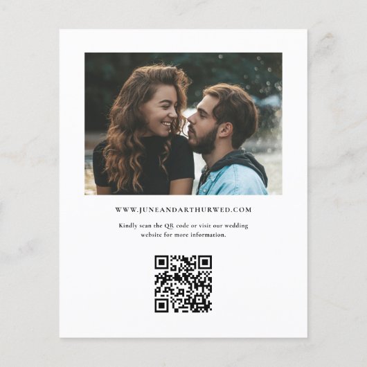 Papier Élégant budget simple photo mariage Enregistrer la (Dos)