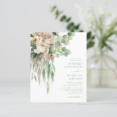 Papier Élégant budget Vert Floral Rose Mariage (Debout devant)