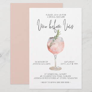 Papier Élégant budget Vino rose avant Vows Fête des marié