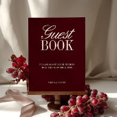 Papier Élégant Burgundy Livre d'hôtes Mariage Tabletop Si