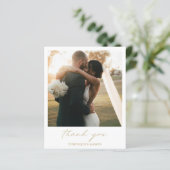 Papier Élégant Calligraphie Dorée Budget Mariage Remercie (Debout devant)