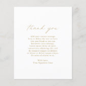 Papier Élégant Calligraphie Dorée Budget Mariage Remercie (Dos)