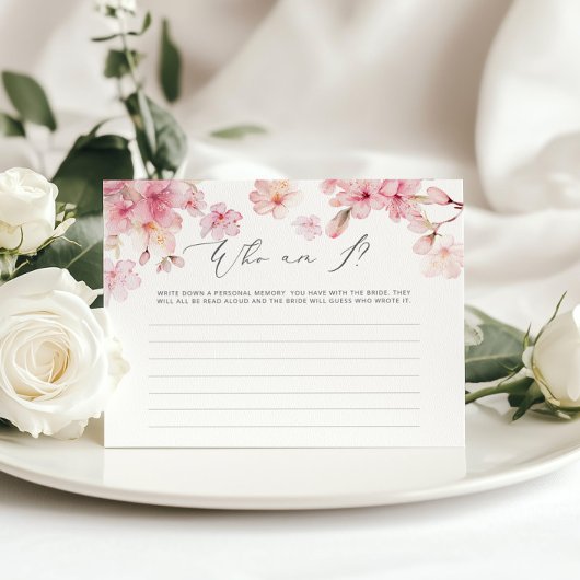 Papier Elégant cerisier fleur Qui suis-je jeu de douche n