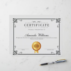 Papier Élégant certificat classique de réussite gris
