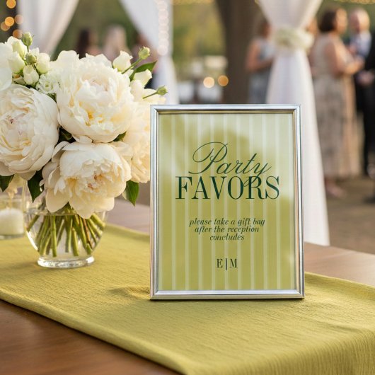 Papier Elegant Chartreuse Wedding Favor Take One Sign