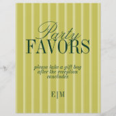 Papier Elegant Chartreuse Wedding Favor Take One Sign (Devant)