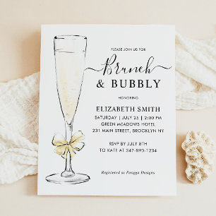 Papier Elegant Chic Gold Brunch and Bubbly Bridal Shower