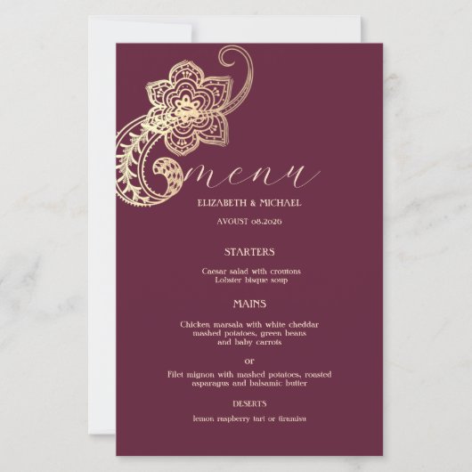 Papier Elegant Chic Gold Paisley (Devant)