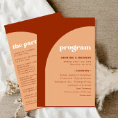 Papier Élégant Chic Peach Terracotta Arch Wedding Program