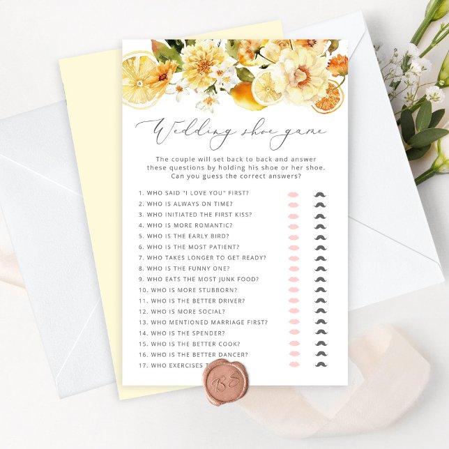 Papier Élégant citron Le jeu de chaussures mariage (Créateur téléchargé)