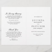 Papier Élégant classique noir blanc Formal Wedmal Program (Devant)
