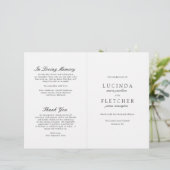 Papier Élégant classique noir blanc Formal Wedmal Program (Debout devant)